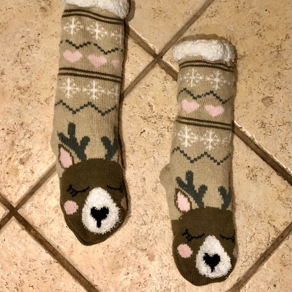 Girls Fleece Lined Slipper Socks, large